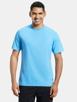 Jockey - 2714 Men Super Combed Cotton Rich Round Neck T-Shirt - Azure Blue