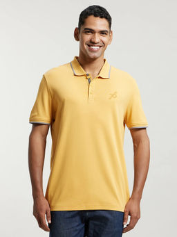 Jockey - 3911 Men Super Combed Cotton Rich Solid Half Sleeve Polo T-Shirt - Burnt Gold