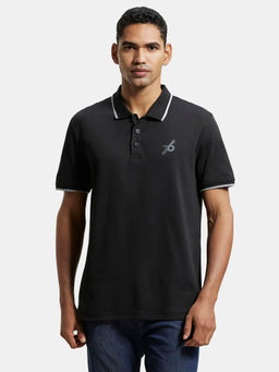 Jockey - 3911 Men Super Combed Cotton Rich Solid Half Sleeve Polo T-Shirt - Black