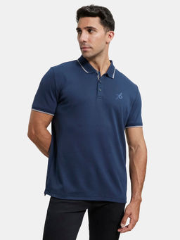 Jockey - 3911 Men Super Combed Cotton Rich Solid Half Sleeve Polo T-Shirt - Navy