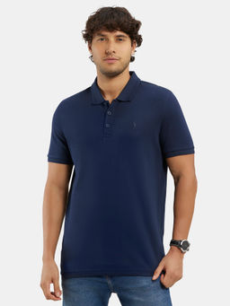 Jockey - 3912 Men Super Combed Cotton Rich Solid Half Sleeve Polo T-Shirt - Navy