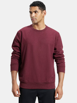 Jockey - 2716 Men Super Combed Cotton French Terry Solid Sweatshirt - Burgundy Melange