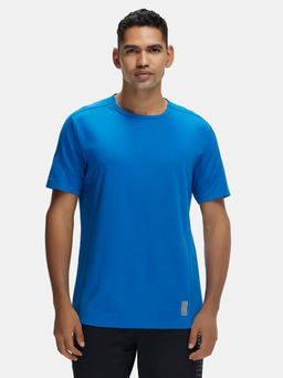 Jockey - MV01 Men Super Combed Cotton Blend Solid Active Wear T-Shirt - Move Blue