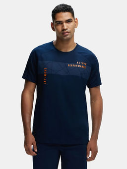 Jockey - MV02 Men Super Combed Cotton Printed Active Wear T-Shirt - Navy