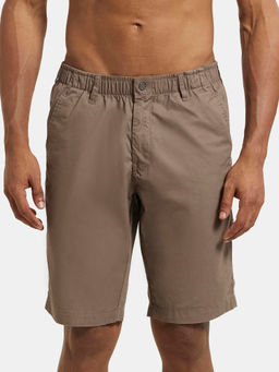 Jockey - 1203 Men Super Combed Mercerised Cotton Woven Straight Fit Shorts - Dark Khaki