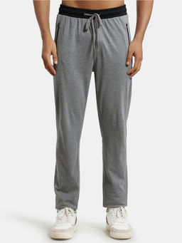 Jockey - 9510 Men Super Combed Cotton Rich Slim Fit Trackpant - Grey Melange & Black