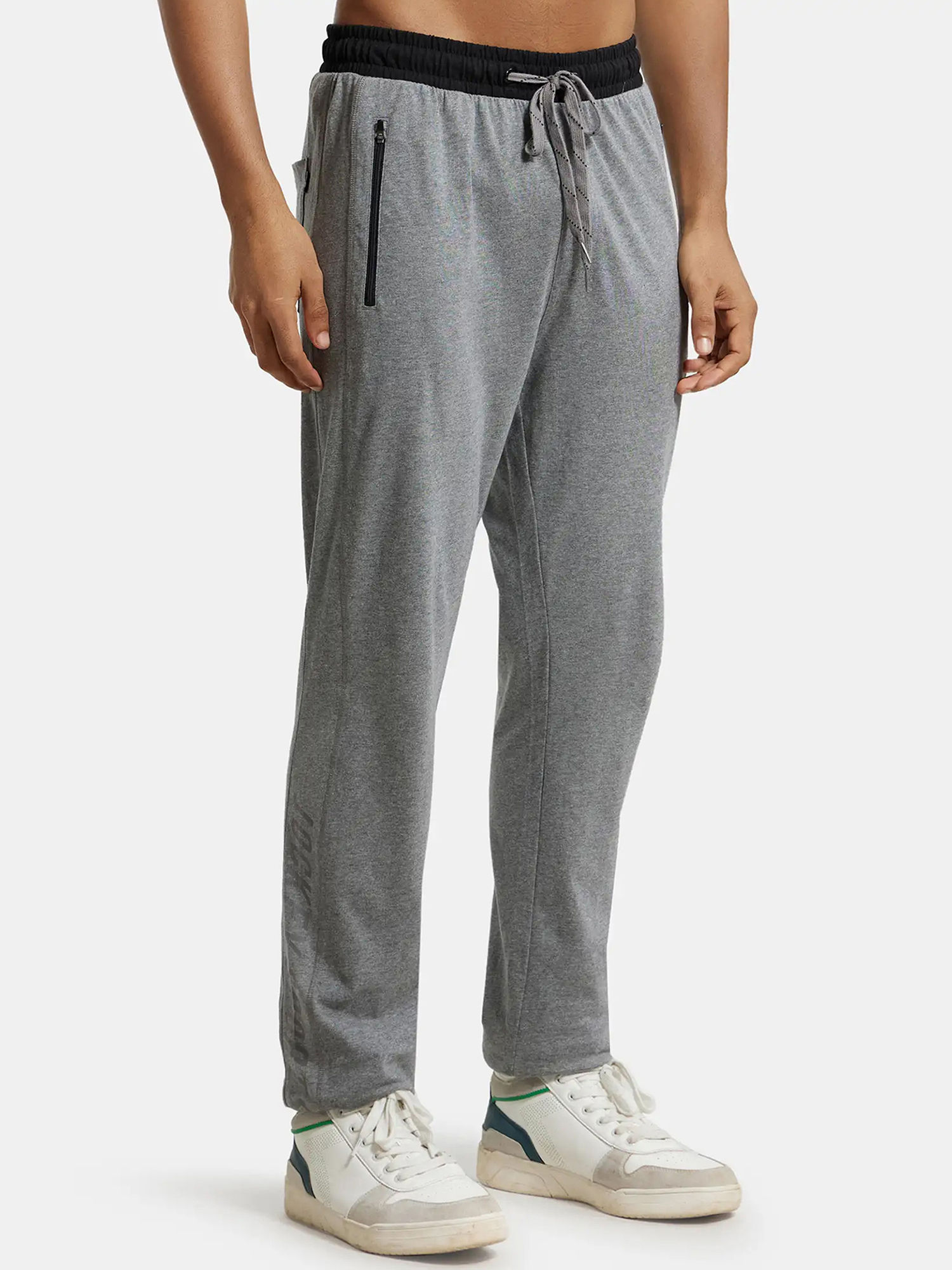 Buy Jockey 9510 Men Super Combed Cotton Rich Slim Fit Trackpant - Grey  Melange \u0026 Black Online