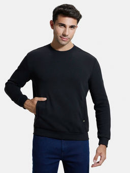 Jockey - IM11 Men Super Combed Cotton Rich Plated Sweatshirt - Black