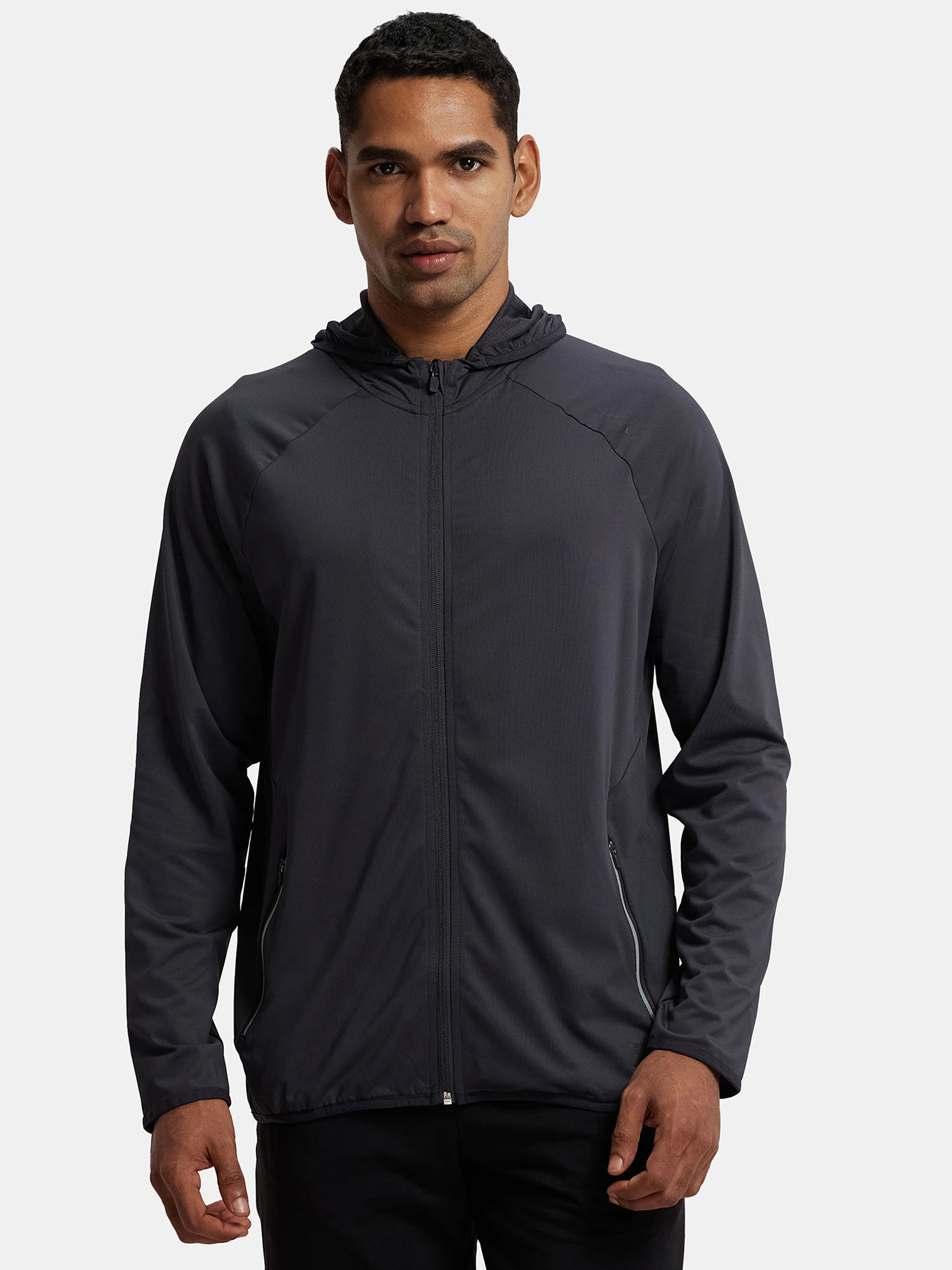 Buy Jockey MV31 Men Microfiber Elastane Solid Active Wear Hoodie