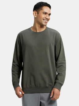 Jockey - 2716 Men Super Combed Cotton French Terry Solid Sweatshirt - Deep Olive
