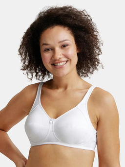 Jockey - 1841 Wirefree Non Padded Soft Touch Microfiber Elastane Minimizer Bra- White