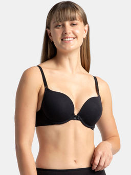 Jockey - FE53 Wired Padded Super Combed Cotton Elastane Pushup Bra - Black