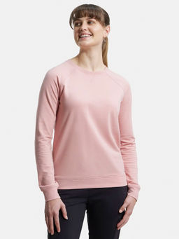 Jockey - AW67 Women Cotton Rich French Terry Fabric Solid Sweatshirt - Blush