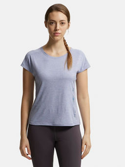 Jockey - MW34 Women Microfiber Fabric Printed Active Wear T-Shirt - Eventide