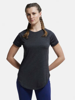 Jockey - MW62 Women Microfiber Fabric Solid Active Wear T-Shirt - Black
