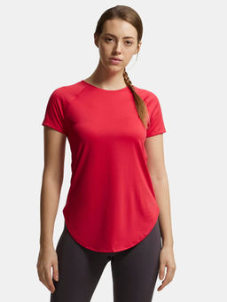 Jockey - MW62 Women Microfiber Fabric Solid Active Wear T-Shirt - Virtual Pink