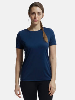 Jockey - MW71 Women Microfiber Polyester Fabric Active Wear T-Shirt - Cosmic Sapphire