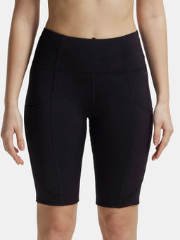 Jockey - MW81 Women Microfiber Elastane Slim Fit Active Wear Shorts - Black