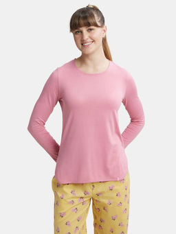 Jockey - RX21 Women Micro Modal Cotton Solid Round Neck T-Shirt - Wild Rose