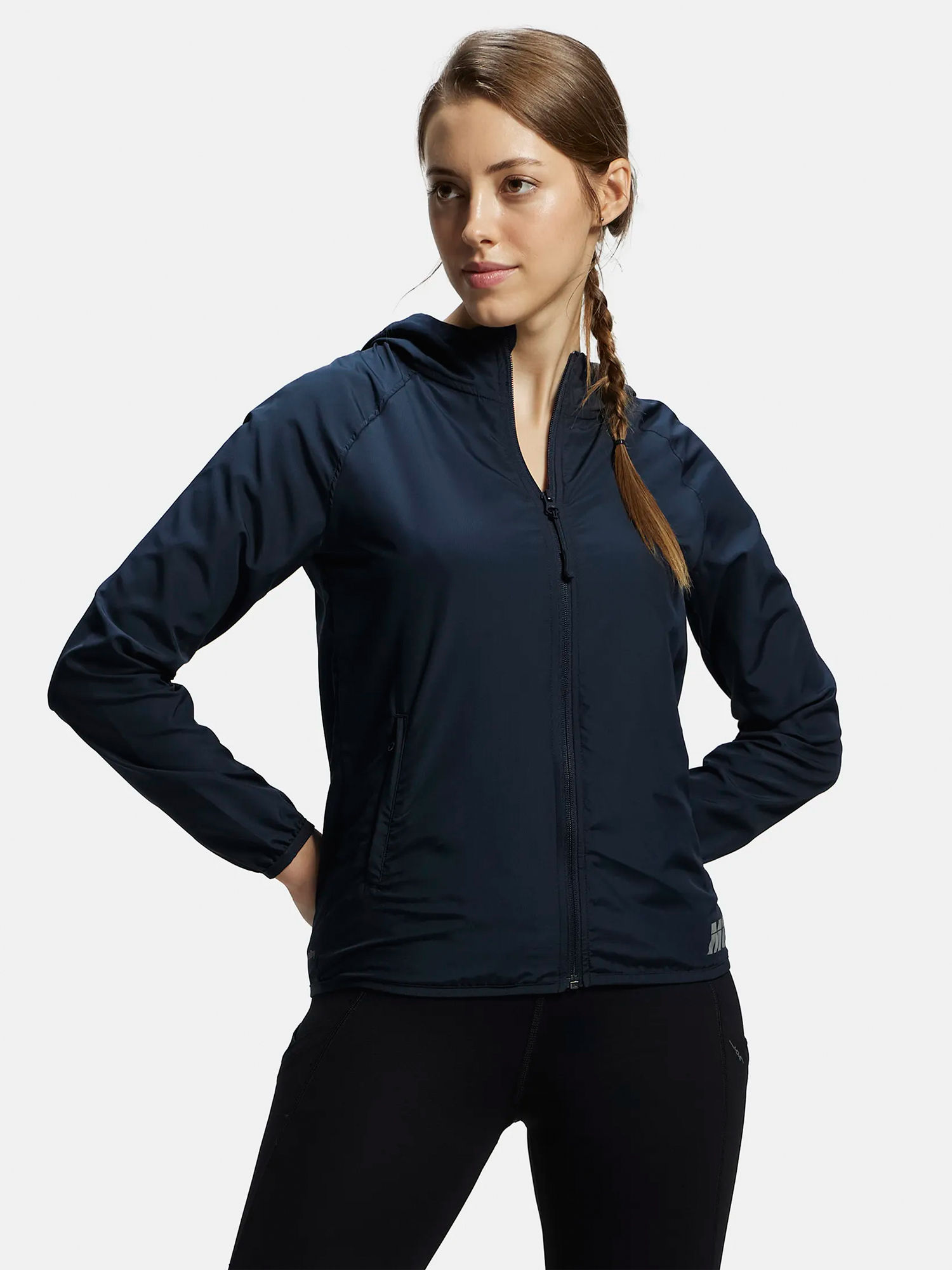 jockey MW50 Women Microfiber Fabric Active Wear Hoodie Jacket - Sky Captain-picture-14