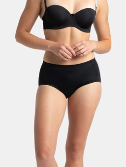 Jockey - 1827 Women High Coverage Soft Touch Microfiber Elastane Full Brief - Black
