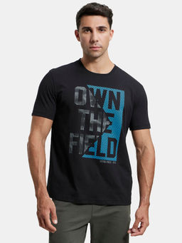 Jockey - 2718 Men Cotton Rich Graphic Printed Round Neck T-Shirt - Black