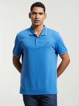 Jockey - 3911 Men Super Combed Cotton Rich Solid Half Sleeve Polo T-Shirt-Bright Cobalt