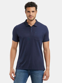 Jockey - 3913 Men Super Combed Cotton Solid Half Sleeve Polo T-Shirt - Navy