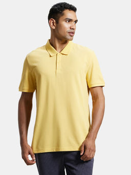 Jockey - AM35 Men Super Combed Cotton Fabric Solid Polo T-Shirt - Corn Silk