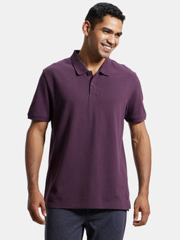 Jockey - AM35 Men Super Combed Cotton Fabric Solid Polo T-Shirt - Plum Perfect