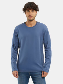 Jockey - AM95 Men Super Combed Cotton Rich Solid Round Neck T-Shirt - Vintage Indigo