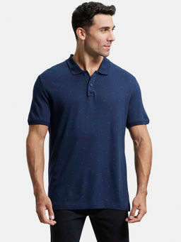 Jockey - IM16 Men Tencel Micro Modal and Cotton Blend Printed Polo T-Shirt - Navy