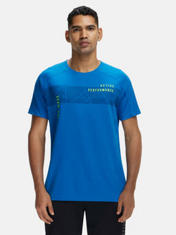 Jockey - MV02 Men Super Combed Cotton Printed Active Wear T-Shirt - Move Blue