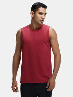 Jockey - Mv13 Mens Cotton Blend Breathable Mesh Muscle Tank Top With Stay Fresh Treatment Red