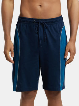 Jockey - 9411 Men Super Combed Cotton Rich Straight Fit Shorts - Navy & Steller