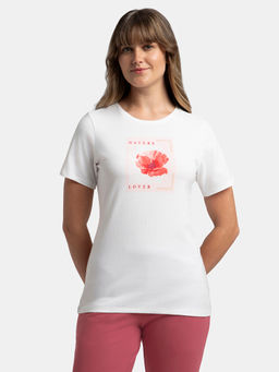 Jockey - 1361 Women Cotton Elastane Round Neck T-Shirt - White