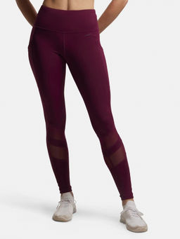 Jockey - MW38 Women Microfiber Elastane Active Wear Leggings - Grape Wine