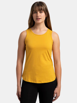 Jockey - AW77 Women Super Combed Cotton Rich Solid Tank Top - Golden Spice