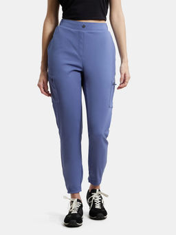 Jockey - IW26 Women Microfiber Fabric Regular Fit Solid Travel Pants - Topaz Blue