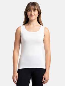 Jockey - A113 Women Super Combed Cotton Rib Fabric Solid Tank Top - White