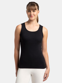 Jockey - A113 Women Super Combed Cotton Rib Fabric Solid Tank Top - Black
