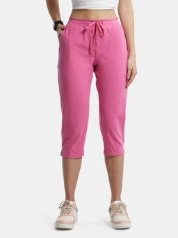 Jockey - 1300 Women Super Combed Cotton Elastane Capri - Ibis Rose Melange
