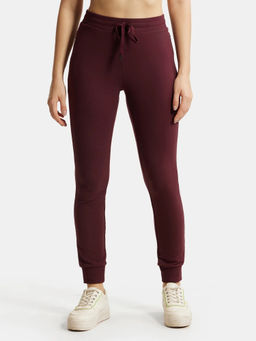 Jockey - 1323 Women Super Combed Cotton Elastane French Terry Joggers - Wine Tasting