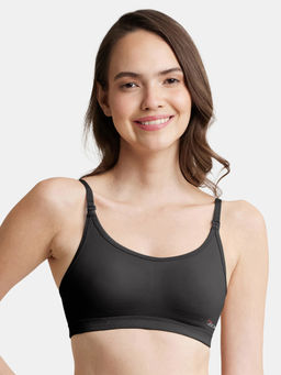 Jockey - MJ08 Wirefree Non Padded Cotton Elastane Full Coverage Uniform Bra - Black