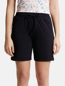 Jockey - AW23 Women Super Combed Cotton Rich Regular Fit Shorts - Ibis Rose Melange