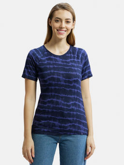 Jockey - AW13 Women Micro Modal Cotton Printed Round Neck T-Shirt - Classic Navy