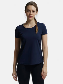 Jockey - AP27 Women Tactel Microfiber Elastane Active Wear T-Shirt - Purple Melange