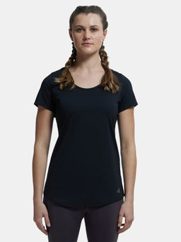 Jockey - AP27 Women Tactel Microfiber Elastane Active Wear T-Shirt - Black (XXL)