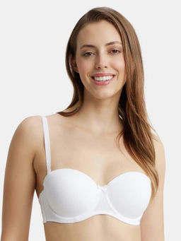 Jockey - FE52 Wired Padded Super Combed Cotton Elastane Strapless Bra - White (38C)