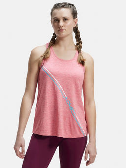 Jockey - MW22 Women Microfiber Fabric Printed Active Wear Tank Top - Coral